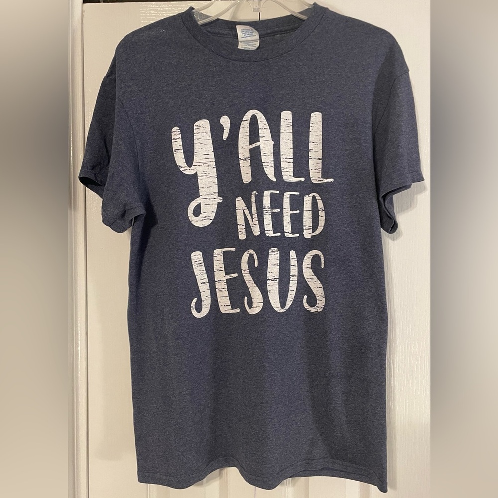 Ya’ll Need Jesus Women’s Blue T-Shirt